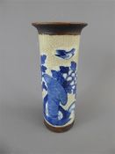 A Chinese Crackle Glaze Pillar Vase