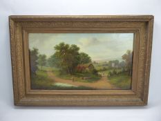 A Pair of Victorian Oils on Board Depicting Rural Scenes