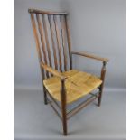 An Arts and Crafts Rush Seated Chair