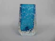 Geoffrey Baxter for White Friars Turquoise Glass Vase.