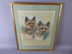 Marjorie Cox (1915-2003), a Pastel Study of a Pair of Terriers