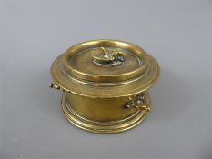 An Antique Brass Cylindrical Ink Well.