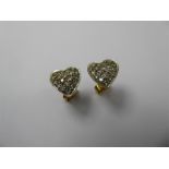 A Pair of 18 ct Gold Heart-Shaped Earrings.