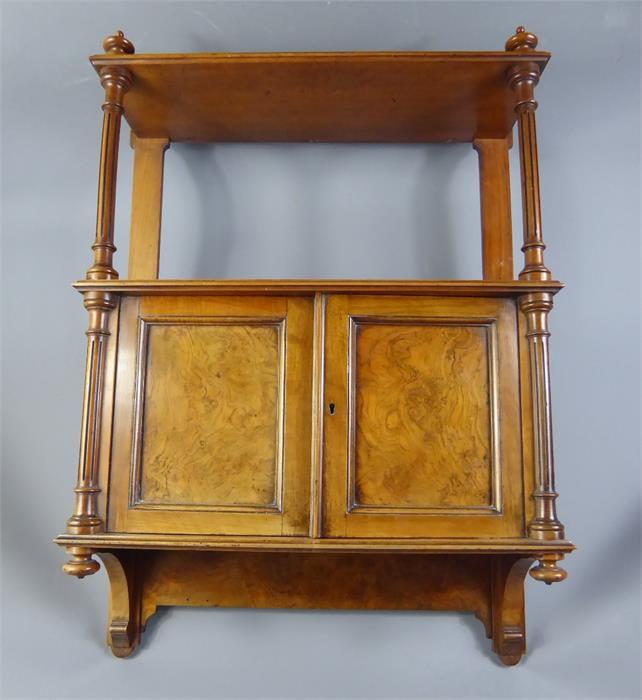 An Antique Walnut Wall Display Cabinet