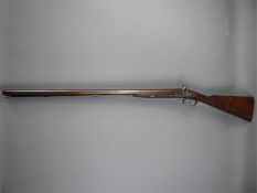 A 19th Century 14 Bore Double Barrelled Percussion Shotgun