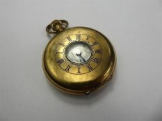 A Gentleman's Gold-Plated and Enamel Half-Hunter Pocket Watch