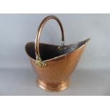 A Large Antique Victorian Copper Coal Scuttle