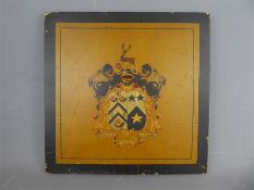 A Hand Painted Armorial Plaque.