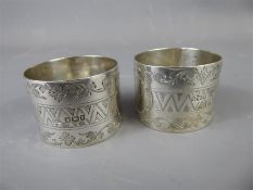 A Pair of Silver Napkin Rings