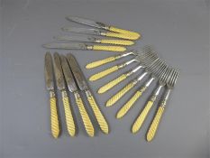 A Miscellaneous Collection of Bone and Ivory Handled Flatware