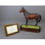 A Royal Worcester Porcelain Study of Racehorse Mill Reef.