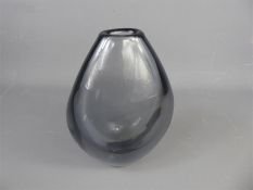 An Orrefors Scandinavian Art Smokey Glass Ovoid Vase.