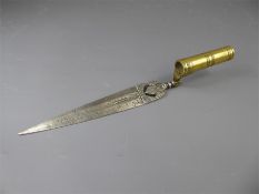 An Early 19th Century Indian Brass and Steel Bayonet.