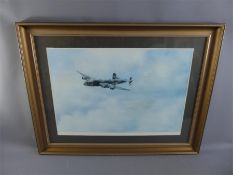 A Signed K B Hancock Print Depicting a Lancaster Bomber