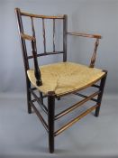 A Set of Six Sussex Harlequin William Morris Arts & Crafts Carver Chairs.