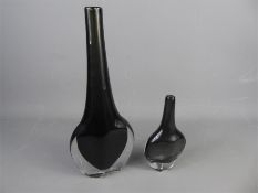 Orrefors Scandinavian Art Glass Funnel Shaped Vases.