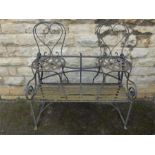 A Wrought Iron Double Garden Seat.