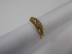 An Antique 18ct Yellow Gold Old Cut Five Stone Diamond Ring.