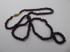 An Antique Garnet Bead Necklace.
