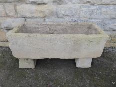 A Stone Rectangular Garden Trough.