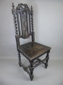 A 19th Century Ebonised Hall Chair.