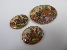 Five 19th Century Indian Miniature Oval Watercolour Paintings