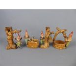 Heissner, Four Terracotta Vintage Art Pottery Gnomes