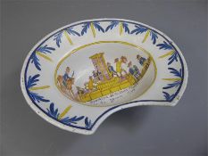 A Late 18th to 19th Century French Faience 'French Revolution' Barbers Bowl.