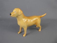Beswick Porcelain Yellow Labrador Dog Figure.