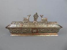 A Tibetan or Nepalese Rectangular Copper Incense Burner.