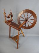 An Antique Fruit Wood Spinning Wheel.