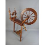 An Antique Fruit Wood Spinning Wheel.