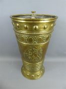 An Antique French Brass Umbrella Stand.