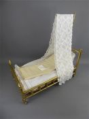 A Victorian Dolls Vintage Brass Bed.