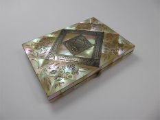 A Victorian Mother of Pearl and Silver Card Case