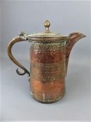 A 19th Century Deccan Copper Jug and Cover.