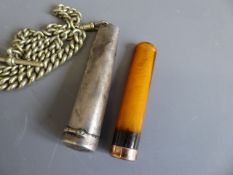 A 9 ct Gold and Amber Cigar Holder