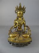 A Sino-Tibetan Parcel Gilt Statue of the Bodhisattva Vajrasattva.