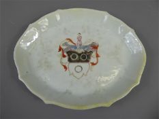 A Shaped Armorial Dish Depicting Unidentified Continental Arms