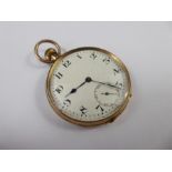 A 19th Century 9 ct Gold Open Faced Pocket Watch.
