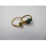 An Antique 18ct Gold and Opal Ring, size O.