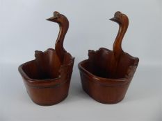 A Pair of Chinese Wooden Water Containers