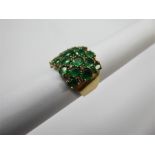 A 14ct Yellow Diamond and Emerald Cocktail Ring