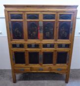 A Chinese Late 19th Century Qing Dynasty Elmwood Cabinet