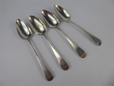 Four Antique Silver Table Spoons