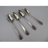 Four Antique Silver Table Spoons