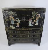 A Chinese Early 20th Century Black-Painted Cabinet