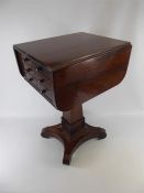 An Antique Rosewood Drop Leaf Sewing Table