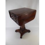 An Antique Rosewood Drop Leaf Sewing Table