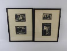 Four Woodblock Prints.